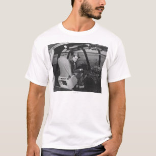 Howard Hughes in Spruce Goose Wooden Plane T-Shirt