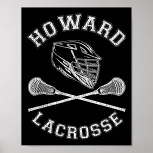 Howard Lacrosse Vintage Distressed Retro Lax Poster