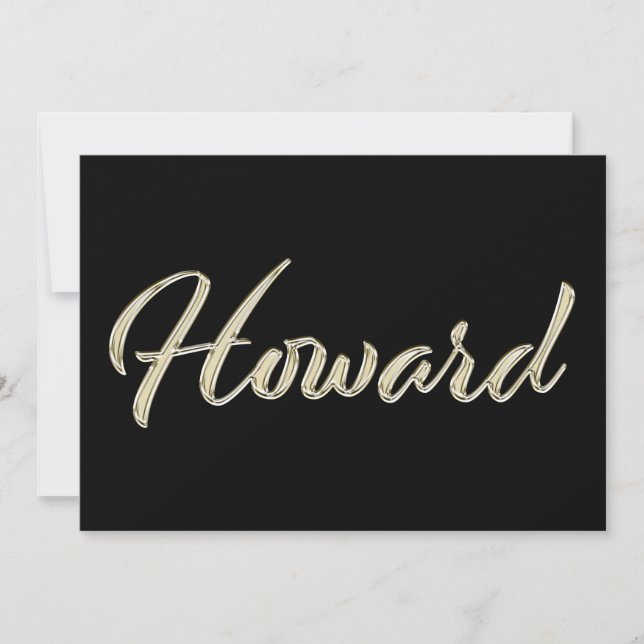 Howard Name white gold Handwriting Card (Front)