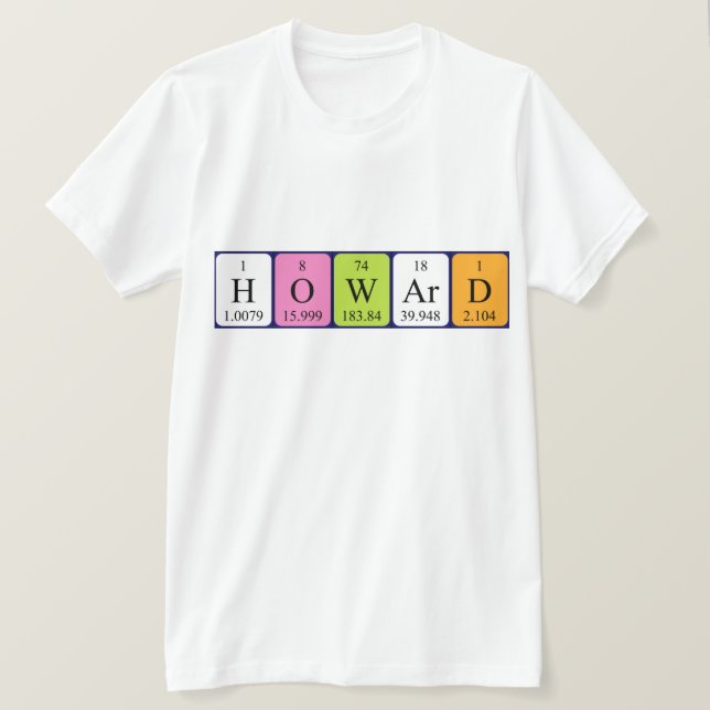 Howard periodic table name shirt (Design Front)