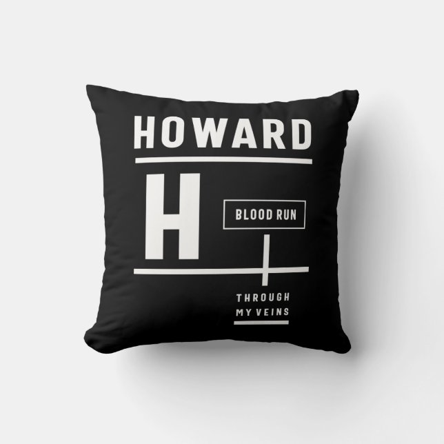 Howard Personalized Name Birthday Gift Throw Pillow (Front)
