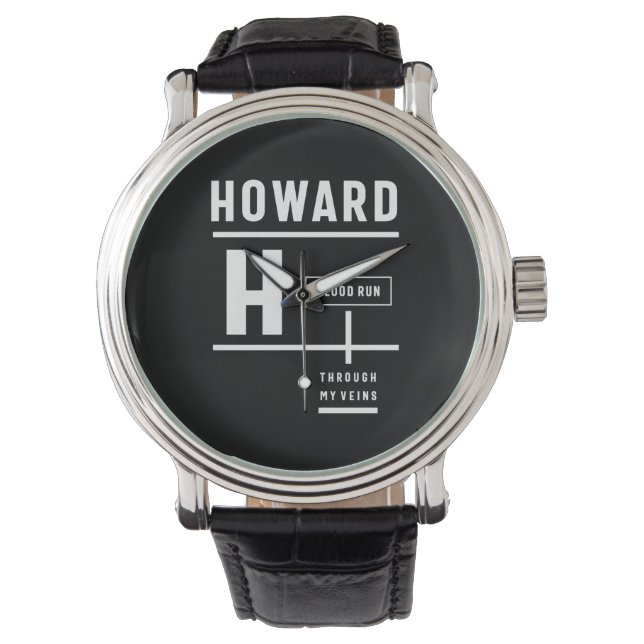 Howard Personalized Name Birthday Gift Watch (Front)
