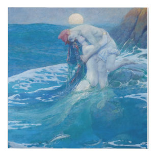Howard Pyle - The Mermaid Faux Canvas Print