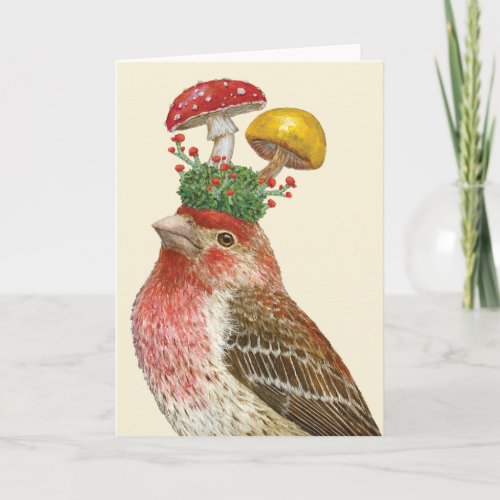 Howard with Mushrooms Folded Greeting Card