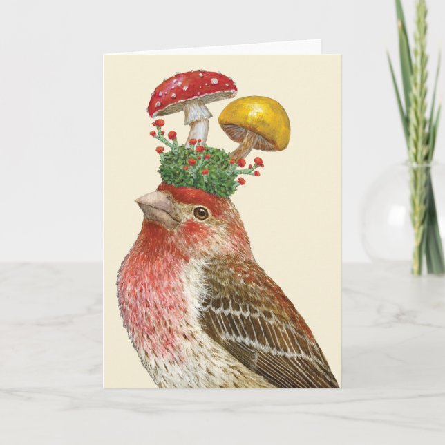 Howard with Mushrooms Folded Greeting Card (Front)