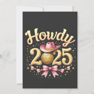 Howdy 2025 New Year Eve Cowboy Western  Invitation