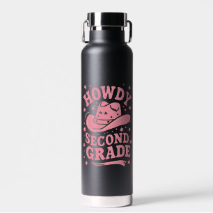 Howdy 2nd Grade Cowboy Cowgirl Back To School Water Bottle