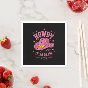 Howdy 3rd Grade Cowboy Cowgirl Back To School Napkins