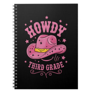 Howdy 3rd Grade Cowboy Cowgirl Back To School Notebook