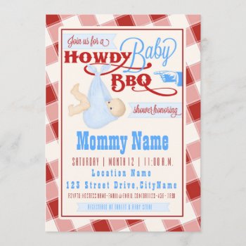 Howdy Baby Bbq! Shower Invitation by SweetPeaCards at Zazzle