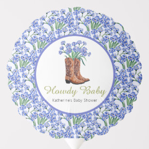 Howdy Baby Bluebonnets Cowboy Baby Shower Balloon