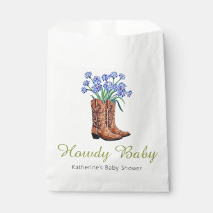 Howdy Baby Bluebonnets Cowboy Baby Shower Favor Bag