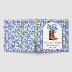 Howdy Baby Bluebonnets Cowboy Baby Shower Foil Guest Book
