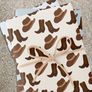 Howdy Baby! Cowboy Western Baby Shower Wrapping Paper Sheets
