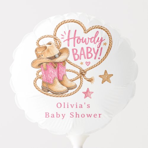Howdy Baby Cowgirl Party Balloon
