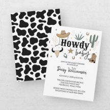 Howdy Baby Green Tan Cowboy Baby Shower