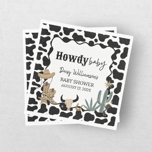 Howdy Baby Green Tan Cowboy Baby Shower Napkins