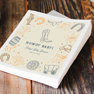Howdy Baby Western Cowboy Baby Shower Napkins