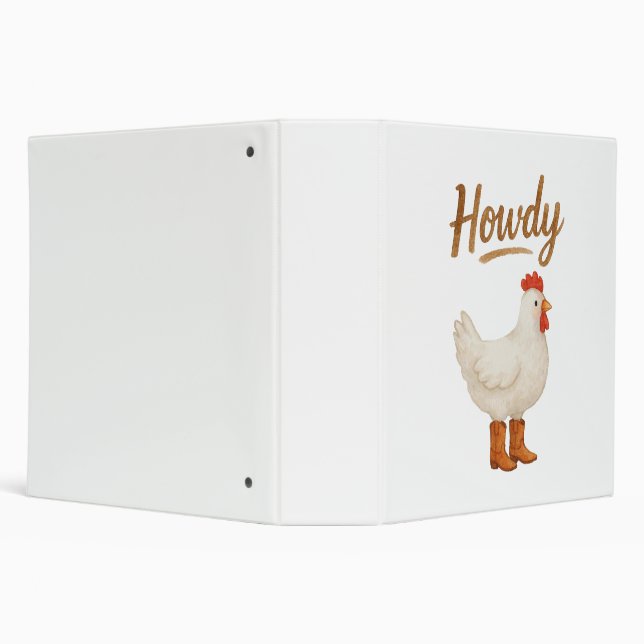 Howdy Chicken in Cowboy Boots 3 Ring Binder (Background)