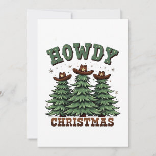 Howdy Christmas Cactus Western Xmas Invitation