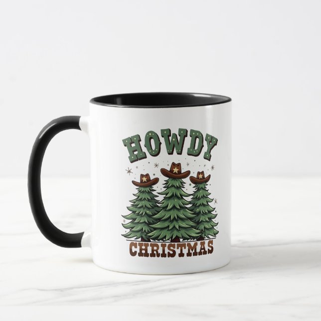 Howdy Christmas Cactus Western Xmas  Mug (Left)