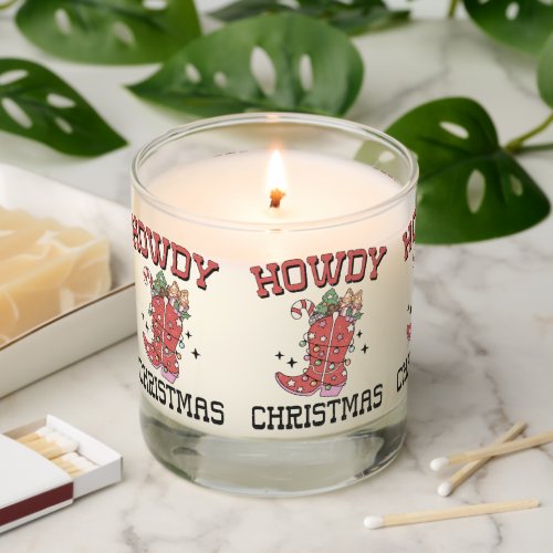 Howdy Christmas Cowboy Christmas Boot Scented Candle