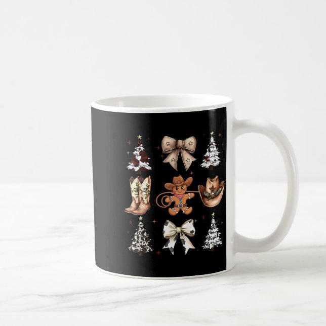 Howdy Christmas Cowboy Cowgirl Gingerbread Coquett Coffee Mug (Right)