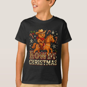 Howdy Christmas Cowboy Gingerbread Design  T-Shirt