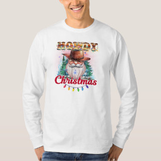 Howdy Christmas Cowboy Santa T-Shirt