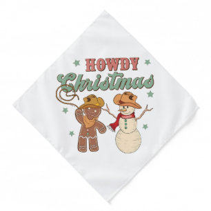 Howdy Christmas Cowboy Snowman Western Funny Bandana
