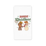 Howdy Christmas Cowboy Snowman Western Funny Label<br><div class="desc">Howdy Christmas Cowboy Snowman Western Funny</div>