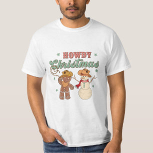 Howdy Christmas Cowboy Snowman Western Funny T-Shirt