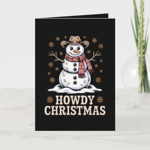 Howdy Christmas Cowboy Snowman Western Winter Xmas Card