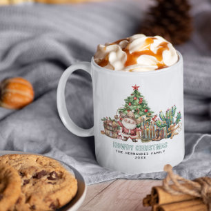 Howdy Christmas Fun Western Monogram Holiday Coffee Mug