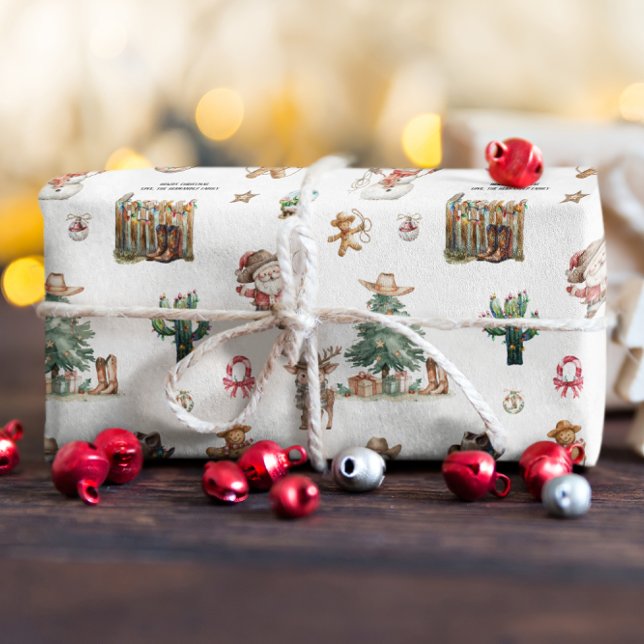 Howdy Christmas | Fun Western Personalized  Wrapping Paper (Creator Uploaded)