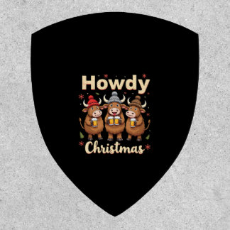 Howdy Christmas Funny Highland Cow Xmas Cows Lover Patch