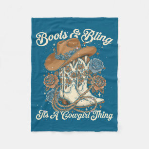 Howdy Country Rodeo Boots & Bling Its A Cowgir Fleece Blanket