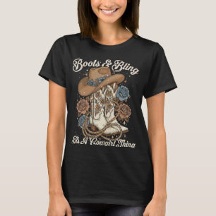 Howdy Country Rodeo Boots & Bling Its A Cowgirl Ha T-Shirt