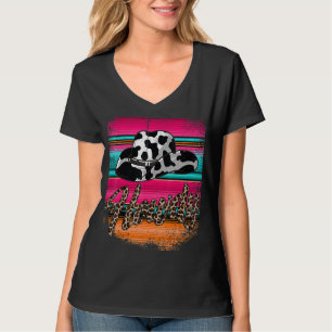 HOWDY Country Southern Western Serape Leopard Cow T-Shirt