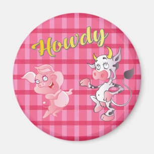 Howdy Cow N' Pig Standard Magnet