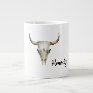 Howdy Cowboy Bullhorns Giant Coffee Mug