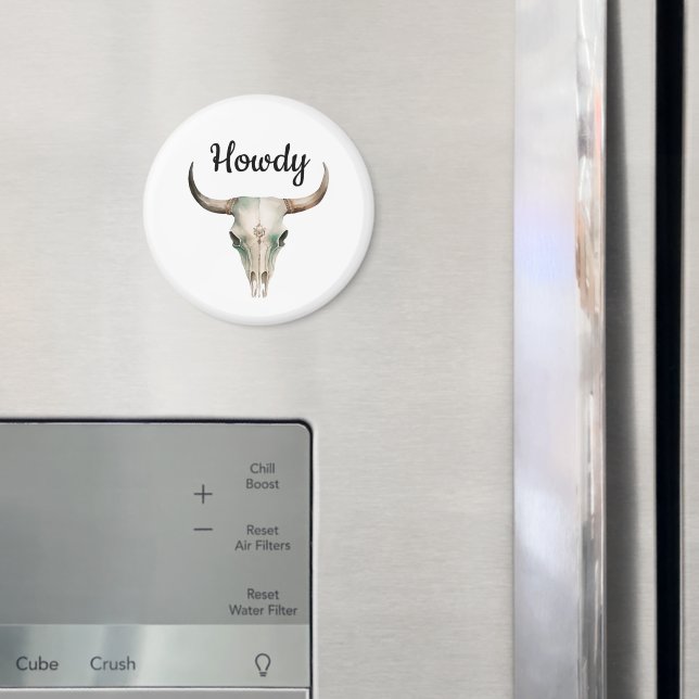 Howdy Cowboy Bullhorns Magnet (In Situ (Fridge))