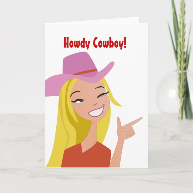 Howdy Cowboy Greeting Card (Front)
