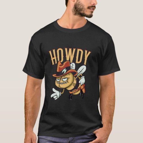 Howdy Cowboy Insect Fun Character Art T-Shirt