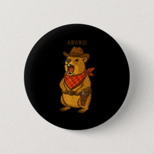 Howdy Cowboy Rock Hyrax Awawa Western Funny _1  Button