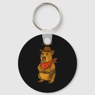 Howdy Cowboy Rock Hyrax Awawa Western Funny _1  Keychain