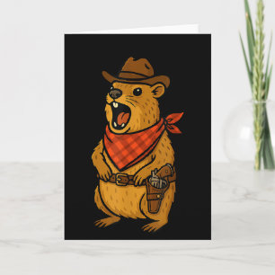Howdy Cowboy Rock Hyrax Awawa Western Funny Card