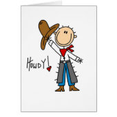 Howdy! Cowboy Stick Figure Card (Front)