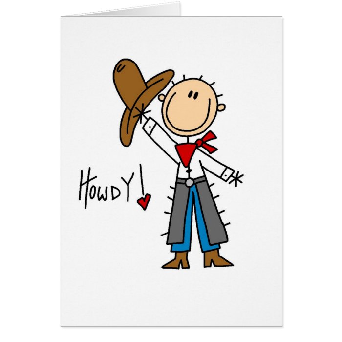 Howdy Cowboy Stick Figure Card