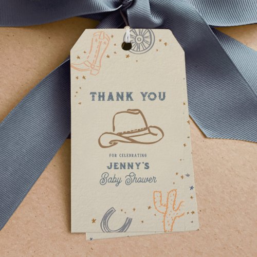 Howdy Cowboy Western Baby Shower Thank You Favor Gift Tags